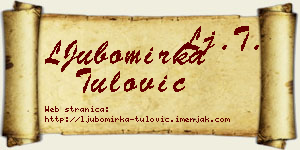 LJubomirka Tulović vizit kartica